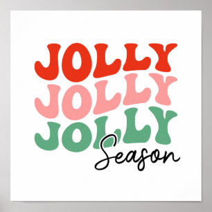 Jolly Jolly Jolly Season  Retro Holiday Typography Poster