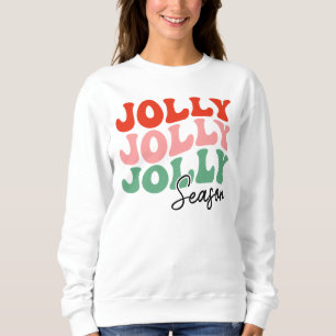 Jolly Jolly Jolly Season Retro Holiday Typography Sweatshirt