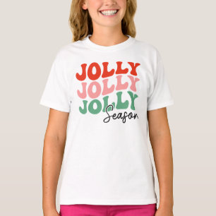 Jolly Jolly Jolly Season  Retro Holiday Typography T-Shirt
