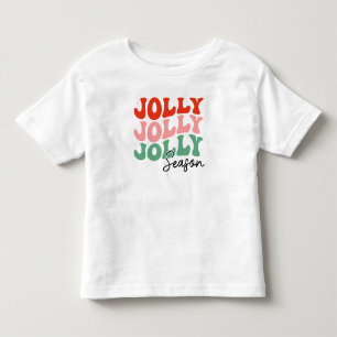 Jolly Jolly Jolly Season  Retro Holiday Typography Toddler T-Shirt