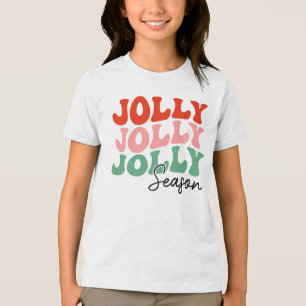 Jolly Jolly Jolly Season  Retro Holiday Typography Tri-Blend Shirt