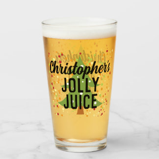Jolly Juice Funny Custom Name Christmas Beer Glass