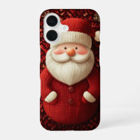 Jolly Knitted Santa Claus Red Sweater Christmas