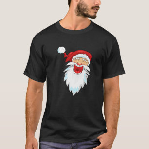 Jolly Laughing Santa Claus Head Fun Festive Christ T-Shirt