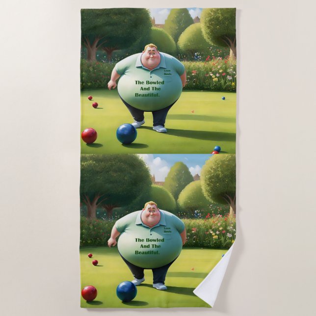 Jolly Lawn Bowler Man,  Beach Towel (Front)