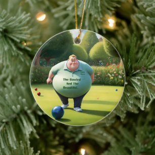 Jolly Lawn Bowler Man, Ceramic Tree Decoration