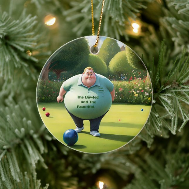 Jolly Lawn Bowler Man, Ceramic Tree Decoration (Tree)