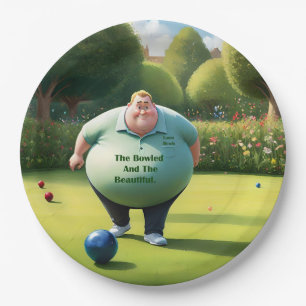 Jolly Lawn Bowler Man, Paper Plate