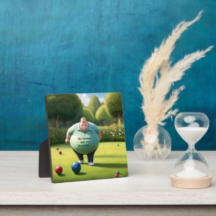 Jolly Lawn Bowler Man, Plaque