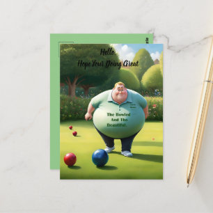 Jolly Lawn Bowler Man, Postcard