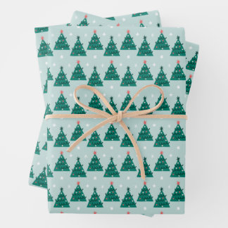 Jolly Little Christmas Tree Wrapping Paper Sheet