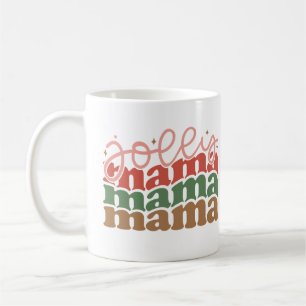 Jolly Mama Retro Groovy Christmas Holidays Coffee Mug