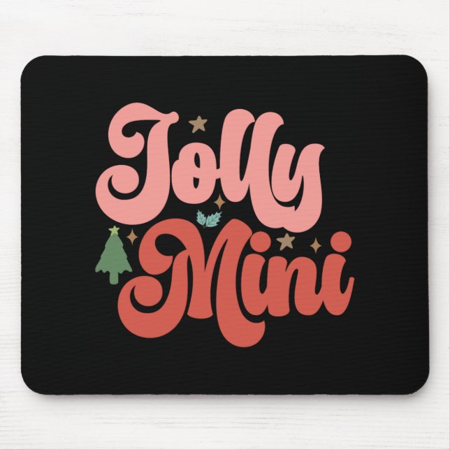 Jolly Mini Retro Groovy Christmas Holidays Toddler Mouse Mat (Front)