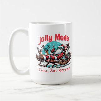 Jolly Mode Santa Chill Sip Repeat  for Coworker Coffee Mug