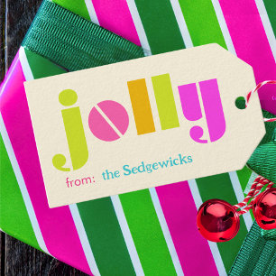jolly Modern Bold Colourful Personalised Rainbow Gift Tags