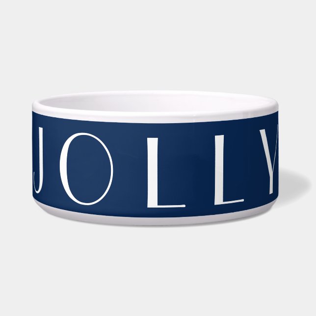 Jolly Modern Navy Typography Christmas Pet (Front)