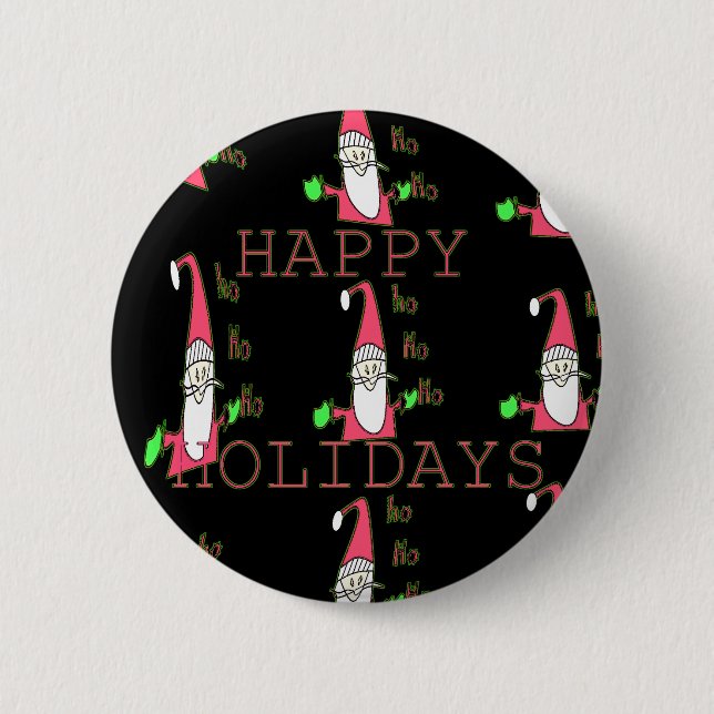 Jolly Mouse Santa: A Fun Holiday Illustration. 6 Cm Round Badge (Front)