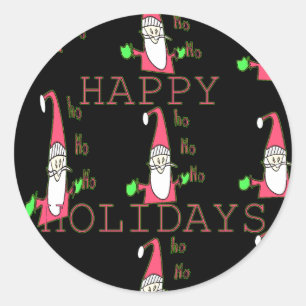 Jolly Mouse Santa: A Fun Holiday Illustration. Classic Round Sticker