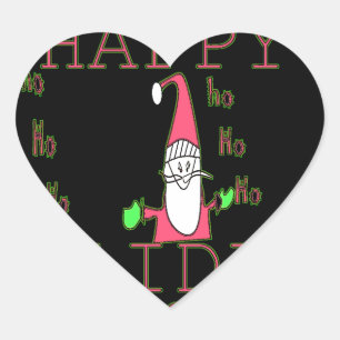 Jolly Mouse Santa: A Fun Holiday Illustration. Heart Sticker