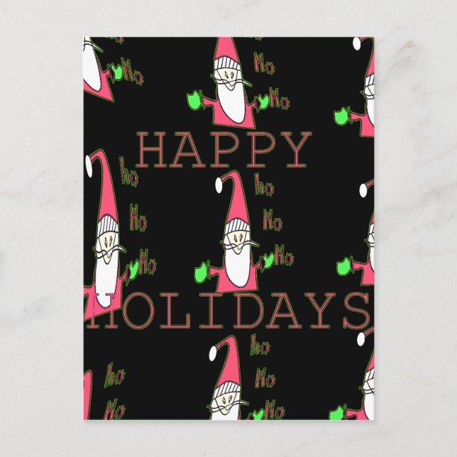 Jolly Mouse Santa: A Fun Holiday Illustration. Postcard (Front)