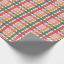 Jolly Multicolored Gingham Gift Wrapping Paper