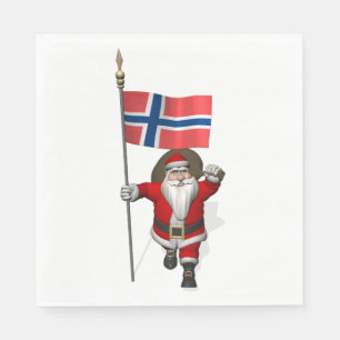 Jolly Nisse Visiting Norway Napkin