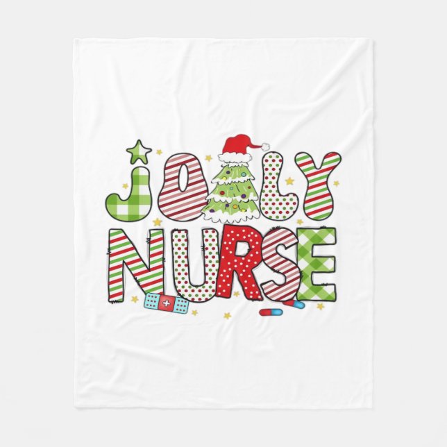 Jolly Nurse, Halloween Classic T-Shirt Fleece Blanket (Front)