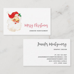 Jolly Old Santa Claus Vintage Merry Christmas Business Card