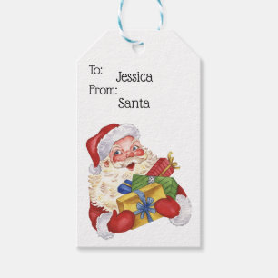 Jolly Old Santa Claus With Gifts Personalised Gift Gift Tags