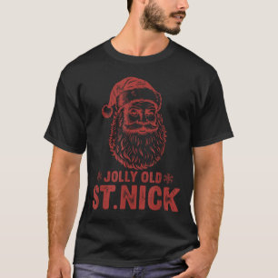 Jolly Old St Nick Santa Claus Vintage Christmas  T-Shirt
