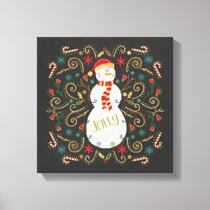 Jolly Otomi Holiday Snowman Canvas Print