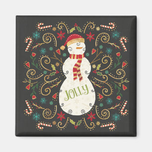 Jolly Otomi Holiday Snowman Magnet