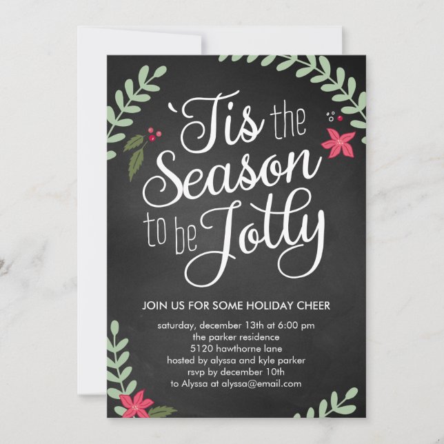 Jolly Party Holiday Party Invitation (Front)