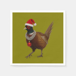 Jolly Pheasant Christmas paper party napkins