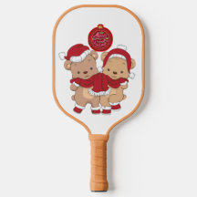 Jolly Pickleball Paddle Design - Wishing You a Mer
