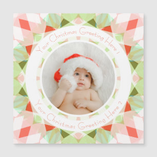 Jolly Red Green Christmas Star Photo Keepsake Card