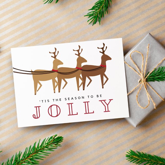 Jolly Reindeer Christmas Holiday  Postcard (Jolly Reindeer Christmas Holiday Postcard)