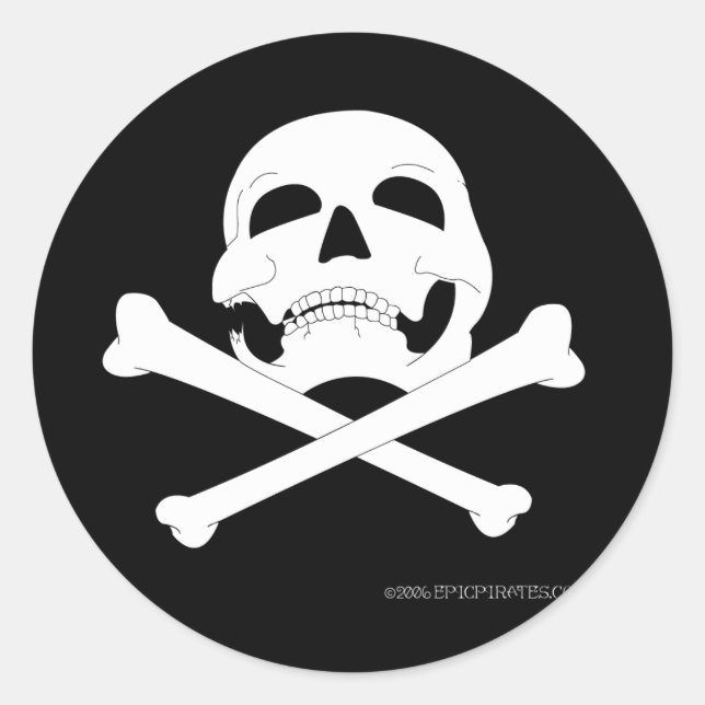 Jolly Roger #4 Classic Round Sticker (Front)
