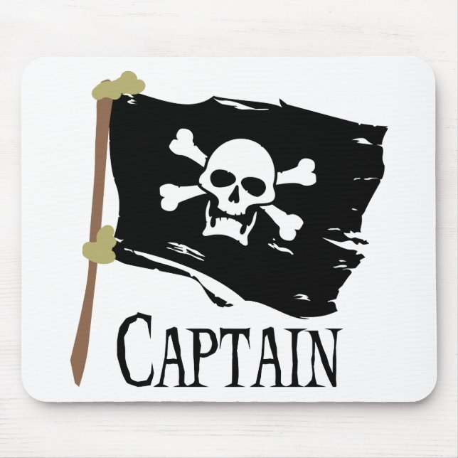 Jolly Roger Captain Mouse Mat (Front)