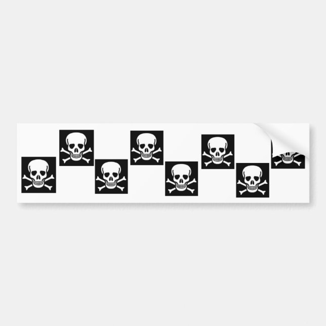 Jolly-Roger Chequered Bumper Sticker (Front)