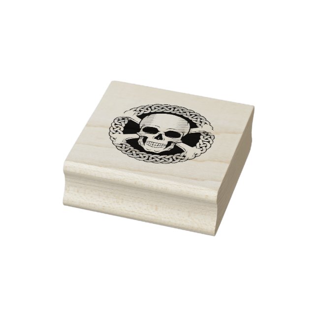 Jolly Roger, cross bones and skull, celtic knot Rubber Stamp (Stamp)