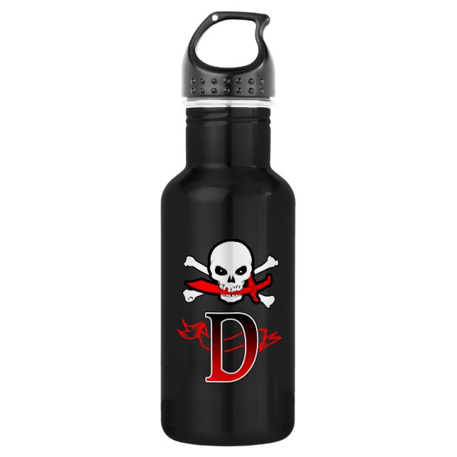 Jolly Roger D Monogram Initial 532 Ml Water Bottle (Front)