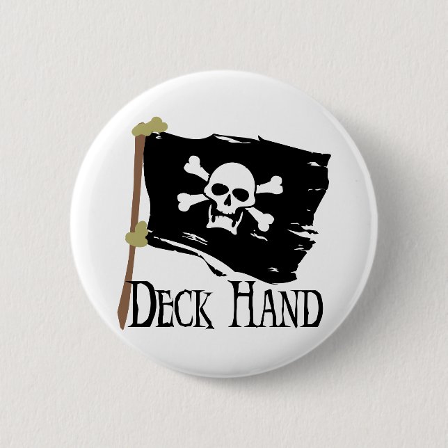 Jolly Roger Deck Hand 6 Cm Round Badge (Front)