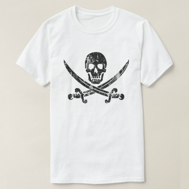 Jolly Roger Distressed T-Shirt (Design Front)