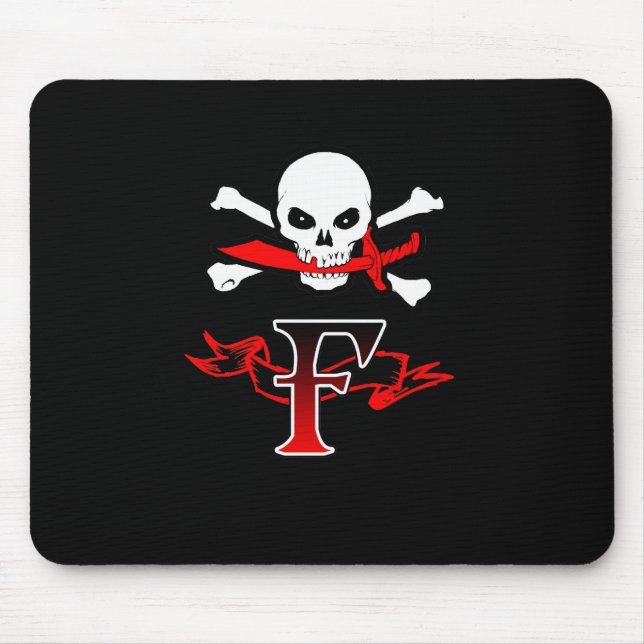 Jolly Roger F Monogram Initial Mouse Mat (Front)