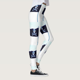 jolly roger flag white leggings