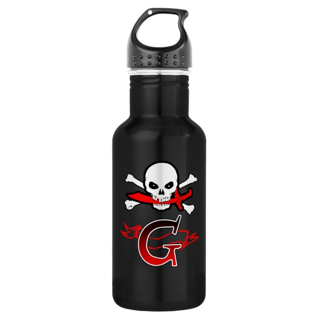 Jolly Roger G Monogram Initial 532 Ml Water Bottle (Front)