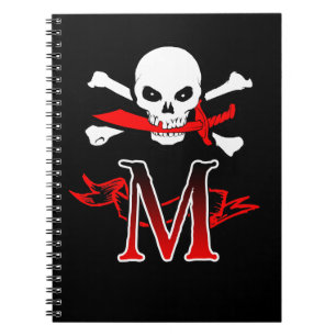 Jolly Roger M Monogram Initial Notebook