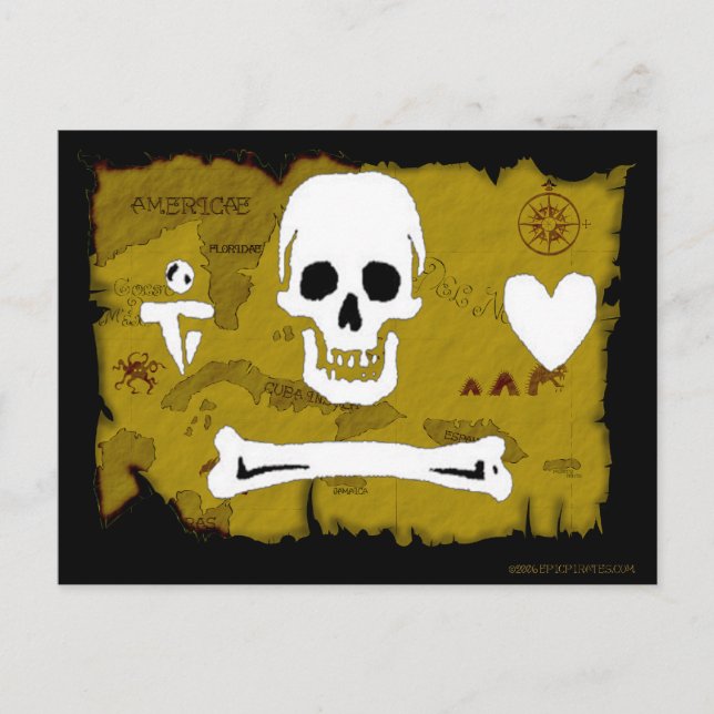 Jolly Roger Map #2 Postcard (Front)
