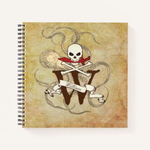 Jolly Roger Monogram Initial  Notebook